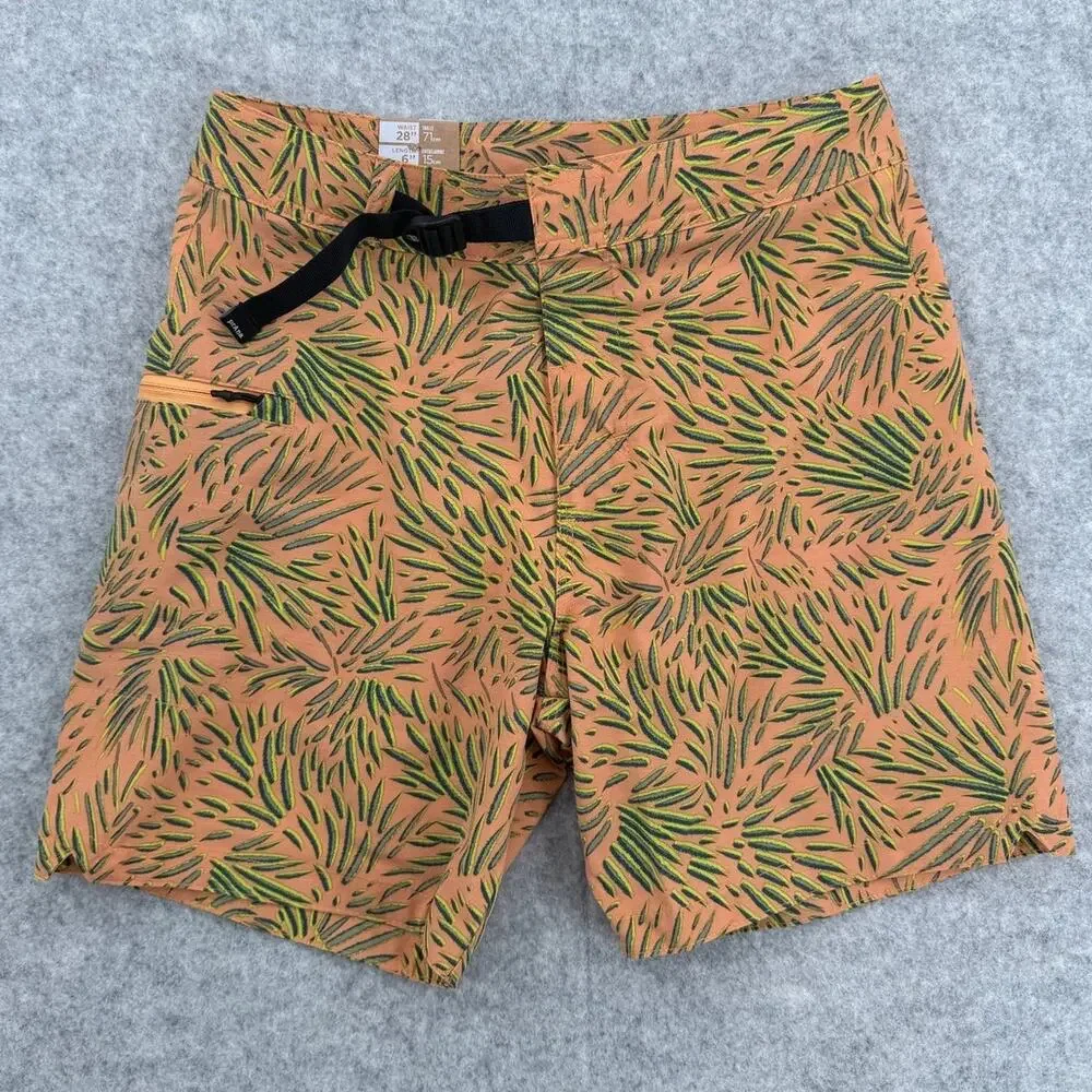 NWT PrAna Aura Glow Fronds Rock Shock Boardshorts Size 28